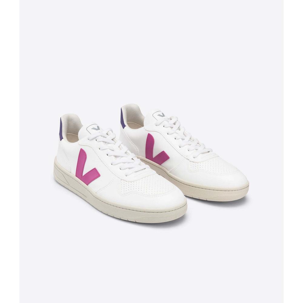 Veja V-10 CWL Women's Shoes White/Purple | CA 580TCE